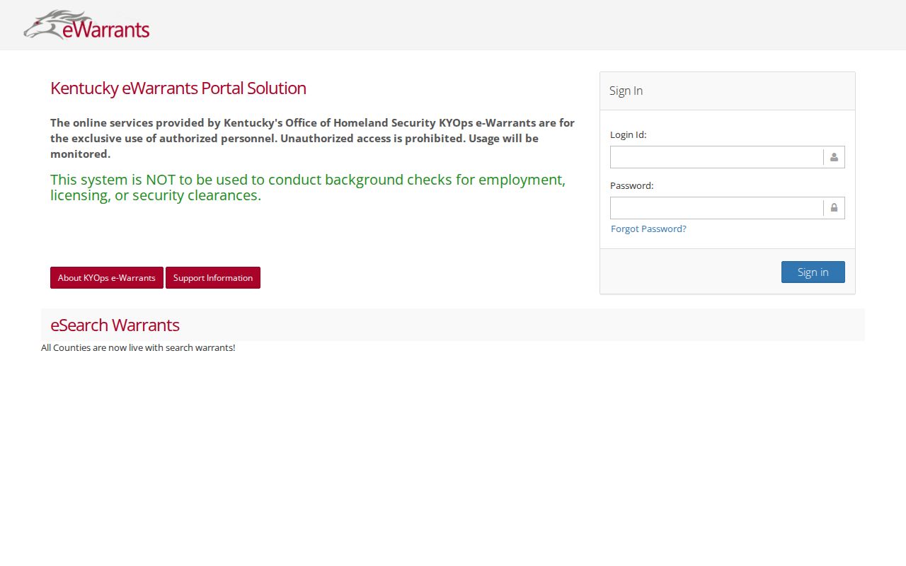 Kentucky authorized warrant portal for Grayson County arrest warrant context