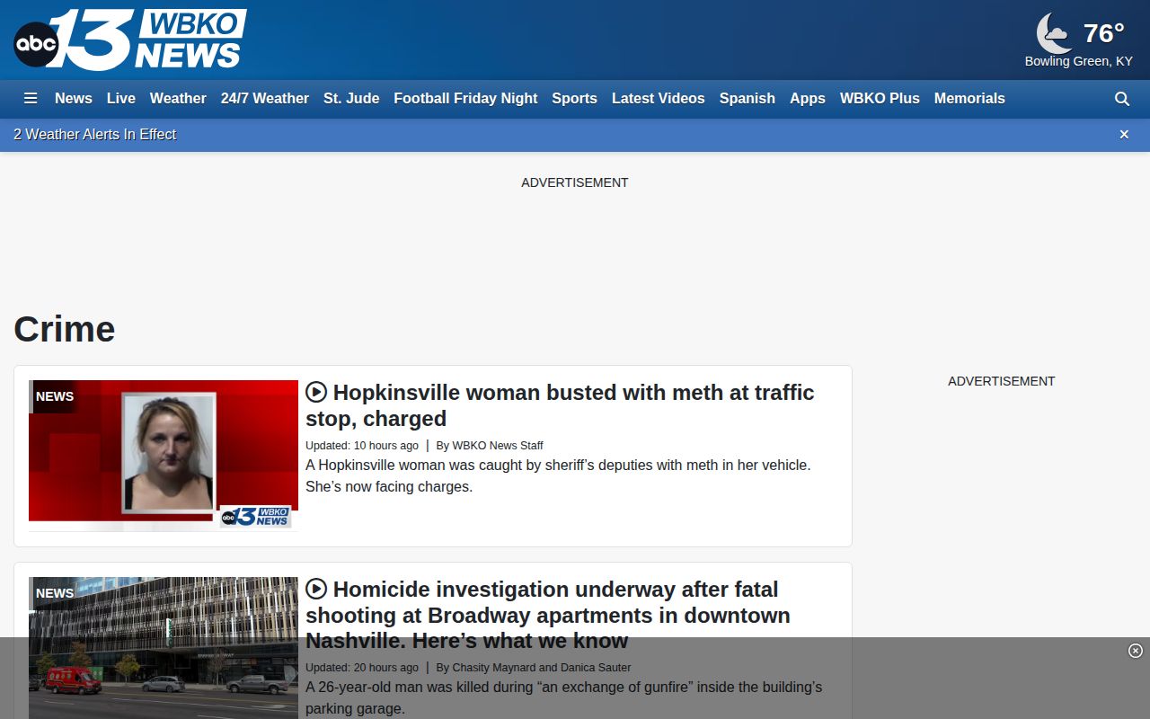 Grayson County arrest news coverage in the WBKO crime section